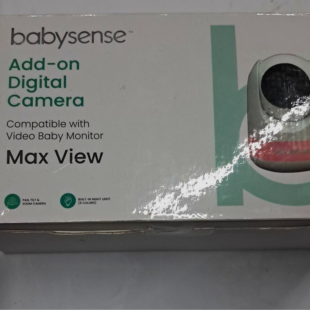 Babysense Max View Add-On Digital Camera Pan Tilt Zoom w/ Built-In Night Light
